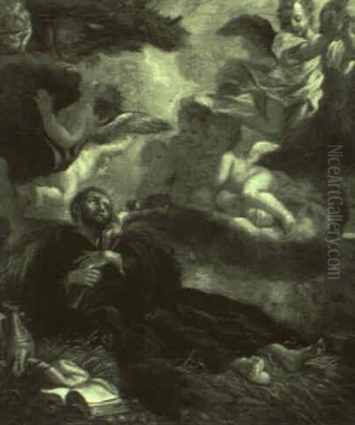 Dying St. Francis Oil Painting by Giovanni Battista Gaulli