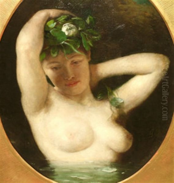 Water Nymph Oil Painting by Gustav Adolf Gaupp