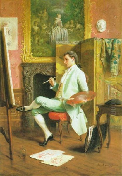 Im Atelier Oil Painting by Gustav Adolf Gaupp