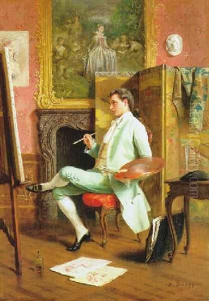 Im Atelier Oil Painting by Gustav Adolf Gaupp