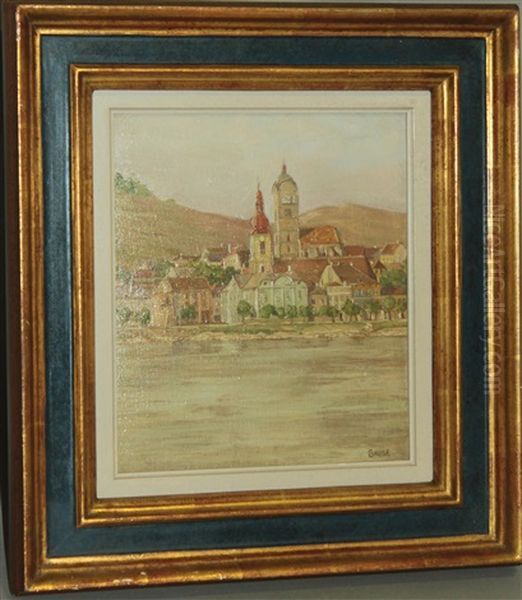 Blick Auf Stein/donau Oil Painting by Wilhelm Gause