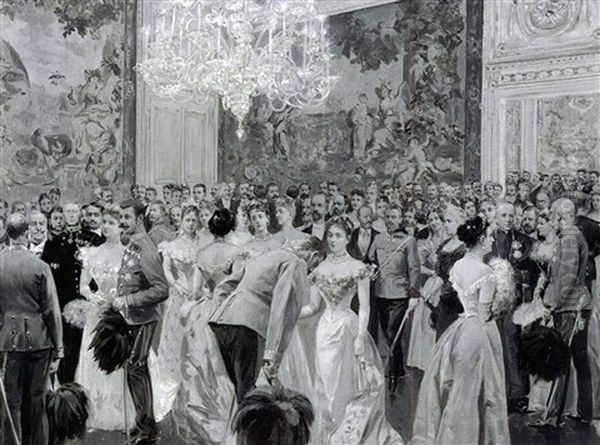 Hofball Oil Painting by Wilhelm Gause