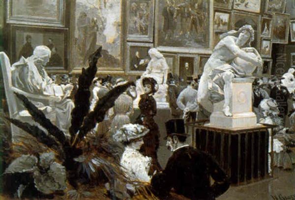 In Der 1881 Salonausstellung Oil Painting by Wilhelm Gause