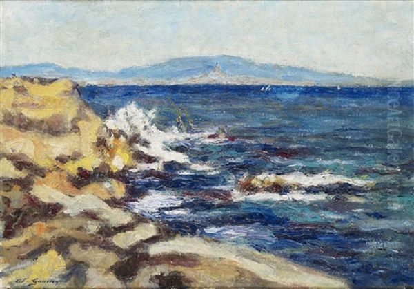 Paysage De Bord De Mer Oil Painting by Adolphe-Louis Gaussen