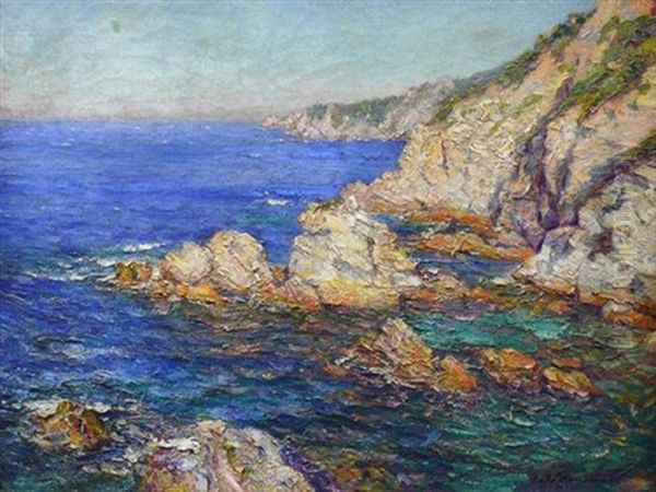 Seascape Oil Painting by Adolphe-Louis Gaussen