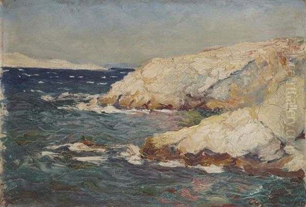 Bord De Mer Oil Painting by Adolphe-Louis Gaussen