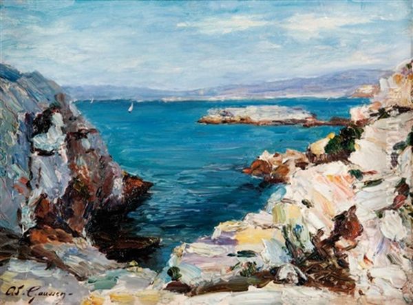 La Calanque De Malmousque Oil Painting by Adolphe-Louis Gaussen