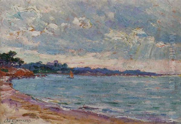 Passe Des Iles D'hyeres Oil Painting by Adolphe-Louis Gaussen