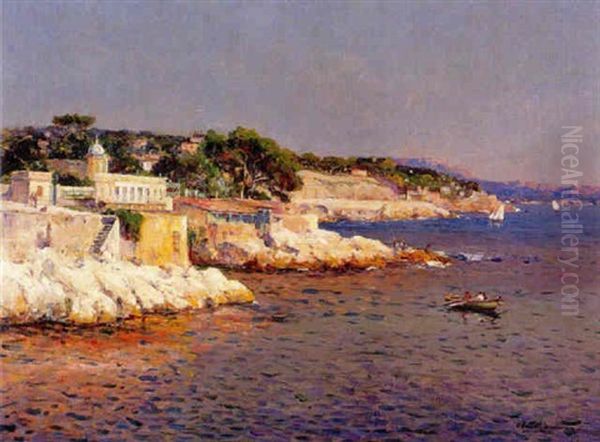 Bord De Mer Oil Painting by Adolphe-Louis Gaussen