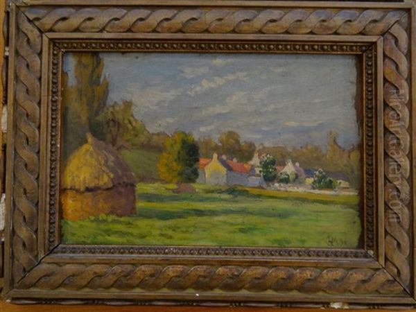 Paysage A La Meule Oil Painting by Leo Gausson