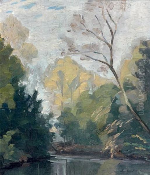 Riviere Dans Les Sous Bois Oil Painting by Leo Gausson