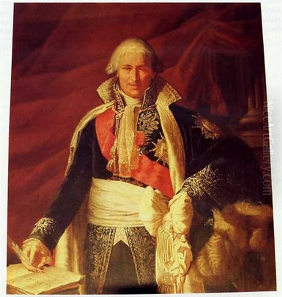 Portrait De Jean-etienne, Comte De Portalis, Ministre Des Cultes Sous Le Ier Empire Oil Painting by Claude Gautherot