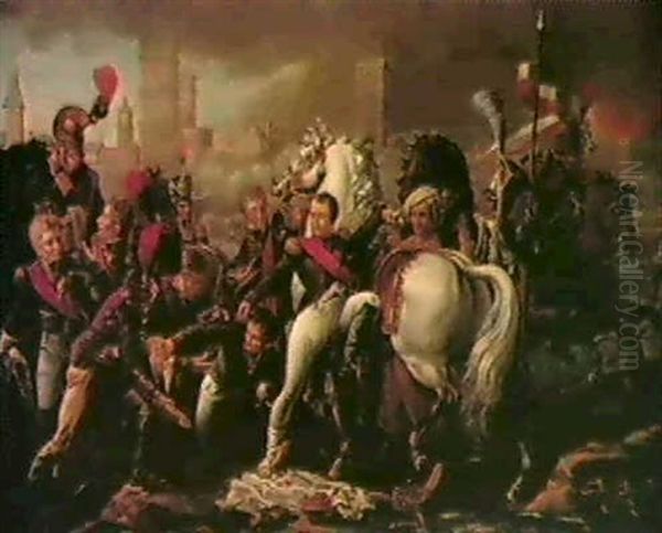 Napoleon Wounded Before Ratisbonne Oil Painting by Claude Gautherot