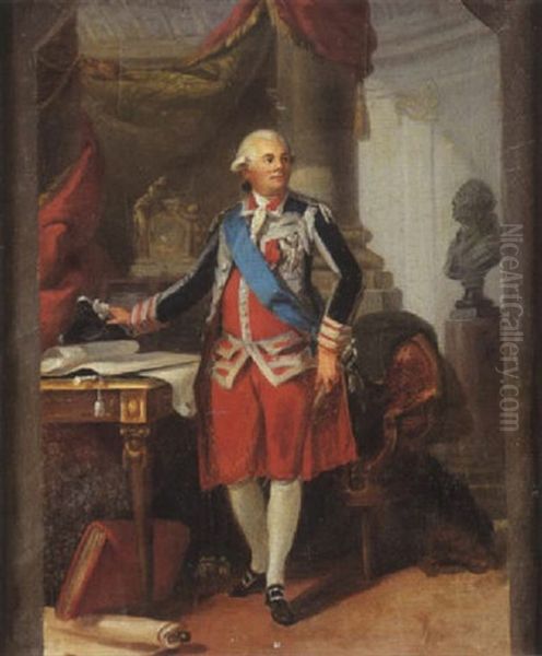 Portrait De Charles-henri, Comte D'estaing, Lieutenant General Des Armees Du Roi, Vice Amral(l?) Oil Painting by Jacques Fabien Gautier d'Agoty