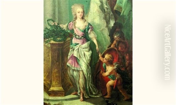 La Reine Marie-antoinette En Minerve Oil Painting by Jean-Baptiste Andre Gautier d'Agoty