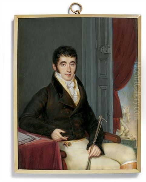 Pierre-francois Guestier In Riding Habit And Brown Double-breasted Coat by Pierre Edouard Gautier dagoty