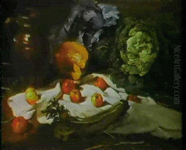 Nature Morte Aux Choux Oil Painting by Armand Desire Gautier