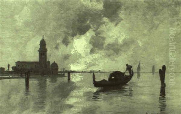 Ansicht Von Venedig Mit San Giorgio Maggiore Oil Painting by Natale Gavagnin