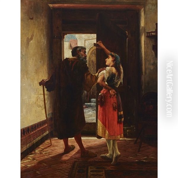 Shylock And Jessica Oil Painting by Robert Gavin