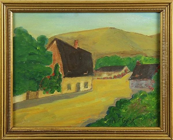 California Ranch House Oil Painting by August Gay