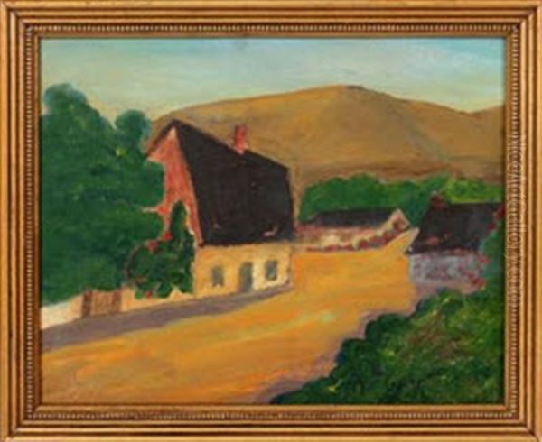 Summer Rural Landscape Oil Painting by August Gay