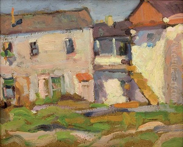 Untitled (robert Louis Stevenson House, Monterey Caifornia) Oil Painting by August Gay