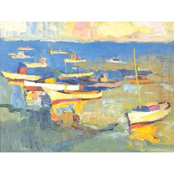 Stillwater Cove, Monterey Oil Painting by August Gay