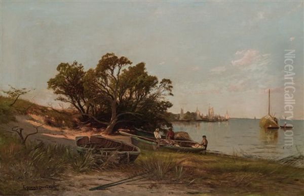 On The Shore Oil Painting by Edward B. Gay