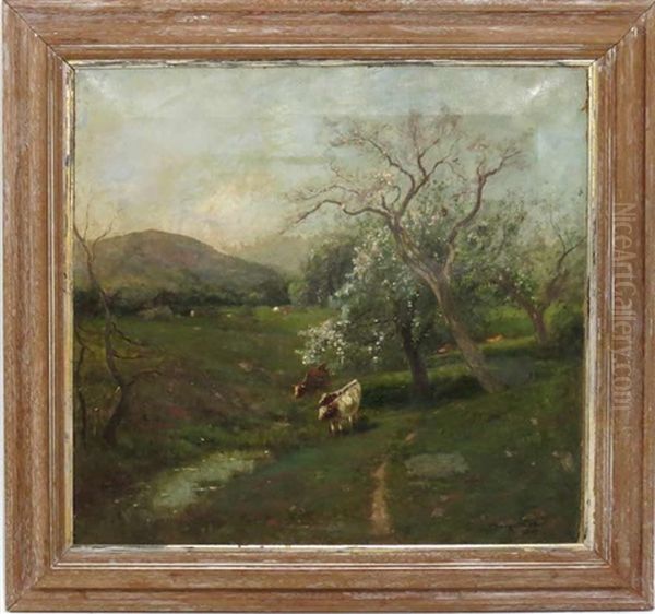 Cows Under Apple Trees Oil Painting by Edward B. Gay