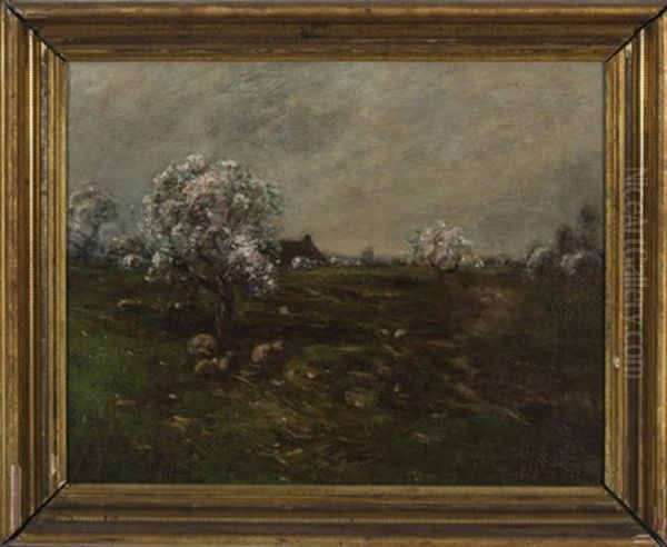 Spring Landscape With Sheep Oil Painting by Edward B. Gay