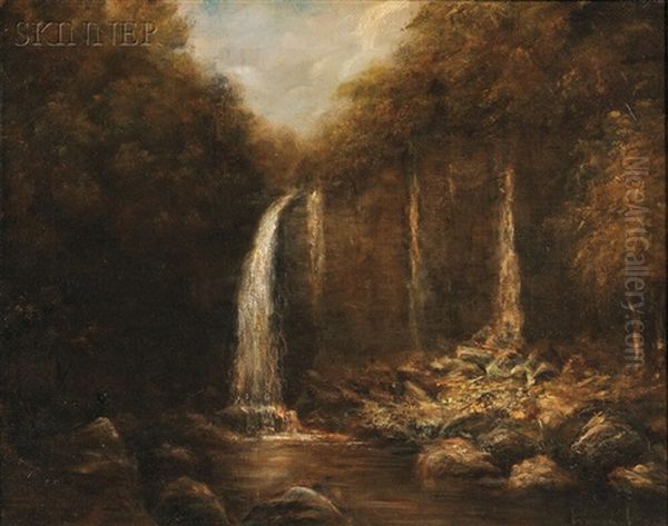 Woodland Falls Oil Painting by Edward B. Gay