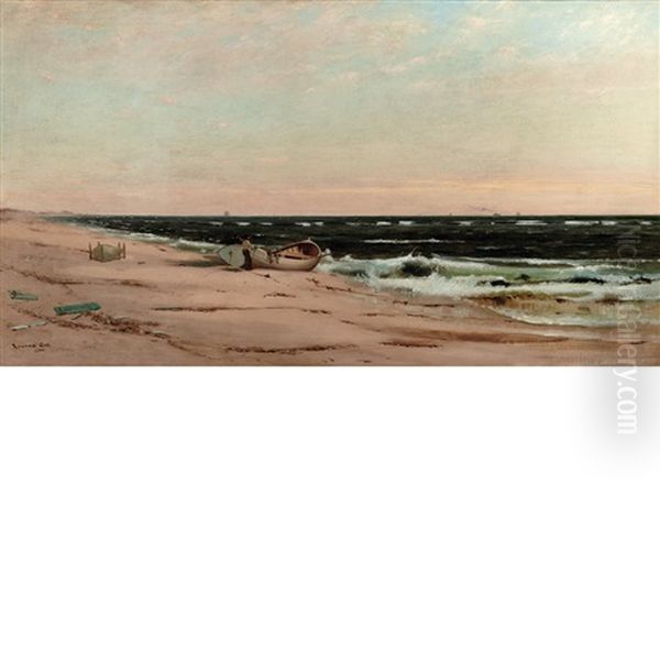 Surf At Bellport, Long Island Oil Painting by Edward B. Gay