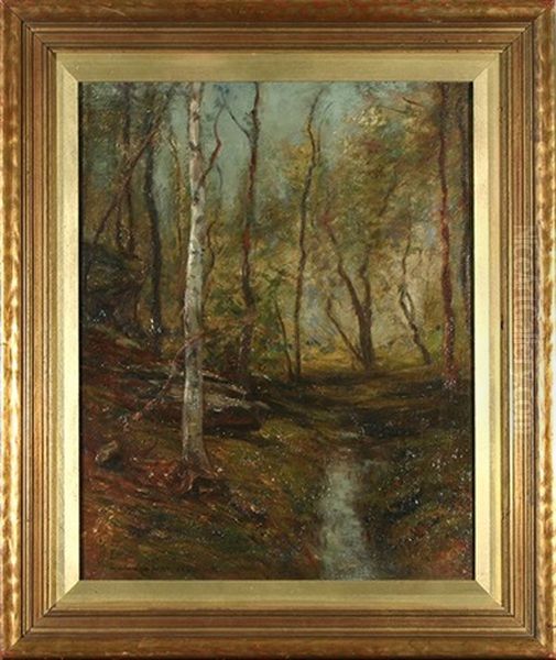 Woodland Stream Oil Painting by Edward B. Gay