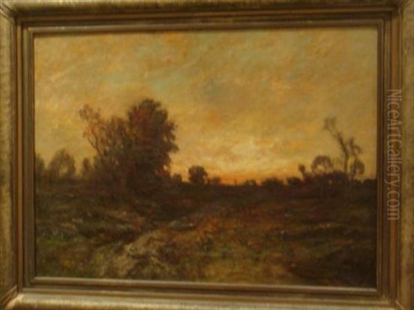 Landscape At Sunset Oil Painting by Edward B. Gay