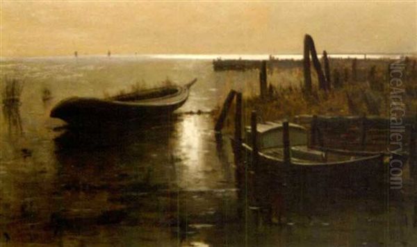 Twilight Shore Oil Painting by Edward B. Gay