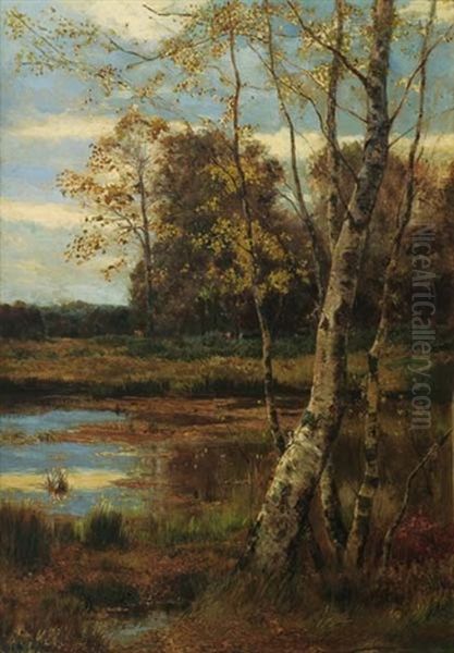 Birches By A Pond by Edward B. Gay