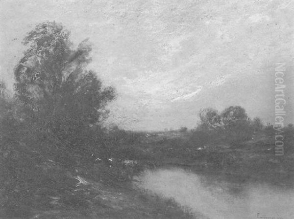 The Pasture Land, Eastchester, N.h. Oil Painting by Edward B. Gay