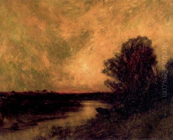 Landscape With Stream Oil Painting by Edward B. Gay