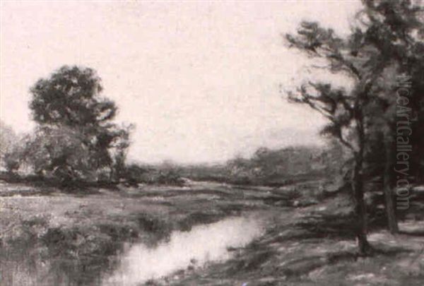 Landscape With Stream Oil Painting by Edward B. Gay