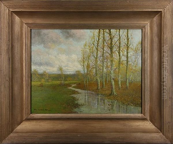 Autumn Trees And Stream Oil Painting by George Howell Gay