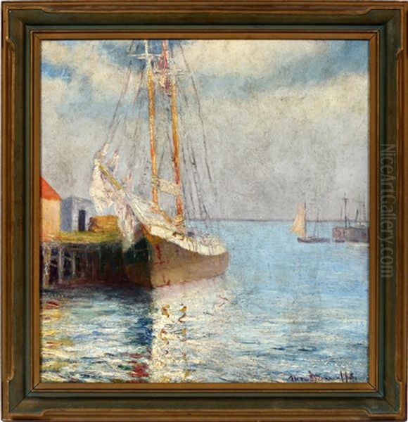 Gloucester, New England Harbor Oil Painting by George Howell Gay