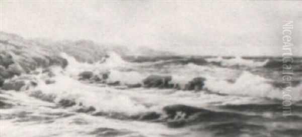 Crashing Surf Oil Painting by George Howell Gay