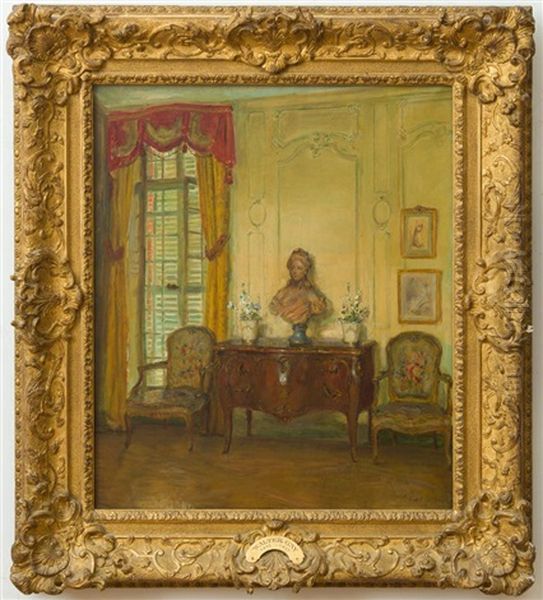 Interior With Commode And Two Fauteuils Oil Painting by Walter Gay