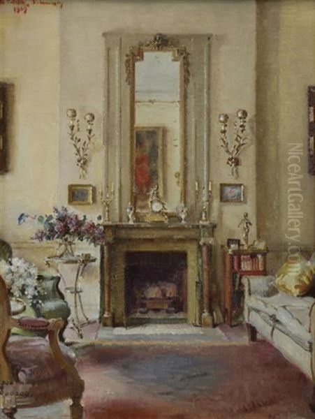 Elegant Interior Oil Painting by Walter Gay