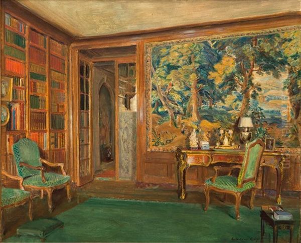 The Library Of Mrs. Oliver Gould Jennings Oil Painting by Walter Gay