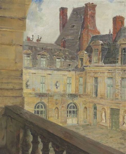 Cour De La Fontaine, Fountainbleau Oil Painting by Walter Gay