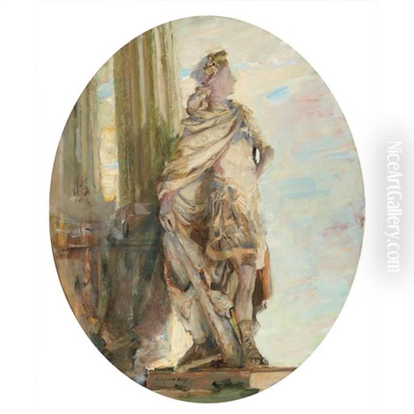 Statue At Versailles Oil Painting by Walter Gay