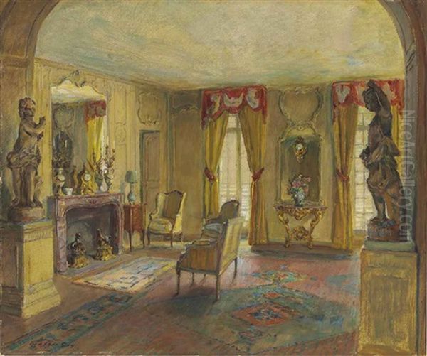 Salon Of The Chateau Du Breau Oil Painting by Walter Gay