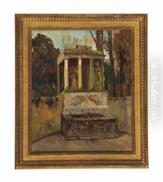 Untitled (fountain) Oil Painting by Walter Gay