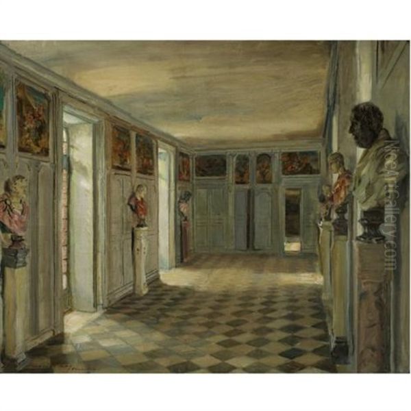 Galerie Des Bustes, Chateau Du Reveillon Oil Painting by Walter Gay